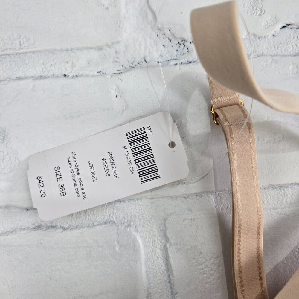 NWT Soma Embraceable Wireless Bra Light Nude 36B - Picture 5 of 6
